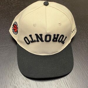 Reverse Toronto Raptors Adult Adjustable Hat - Cream and Black. NWT